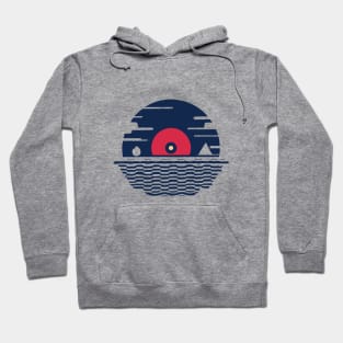 Music Disk music lover icon design sunset Hoodie